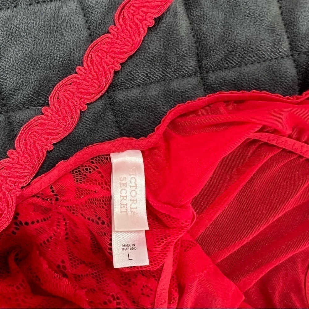 Victoria secret slip large sheer pj lingerie red dress nightie chemise  b4 - Picture 5 of 6